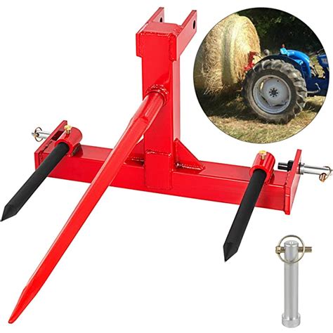 hay spear for skid steer|quick attach hay bale spear.